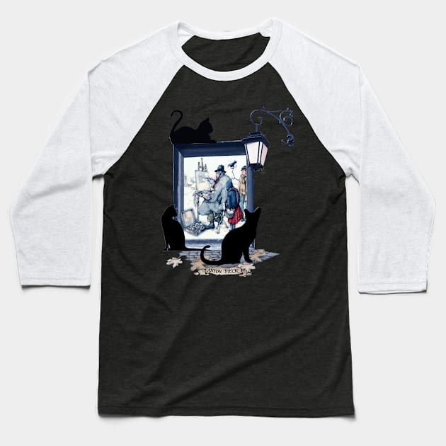 Anton Pieck- black cats Baseball T-Shirt by Just Kidding by Nadine May